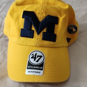47 Brand U Of M MICHIGAN  Maize And Blue Cap Baseball Hat